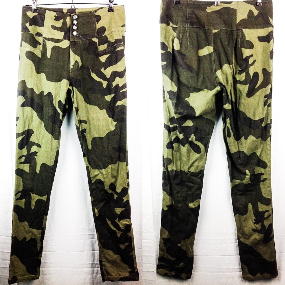 Riflessi Bootcut High Waisted Camo Pants